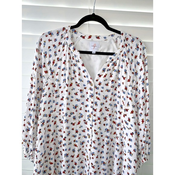 The Nines by Hatch Floral Button Front Dress Women's XL Soft Flowing - Picture 2 of 7